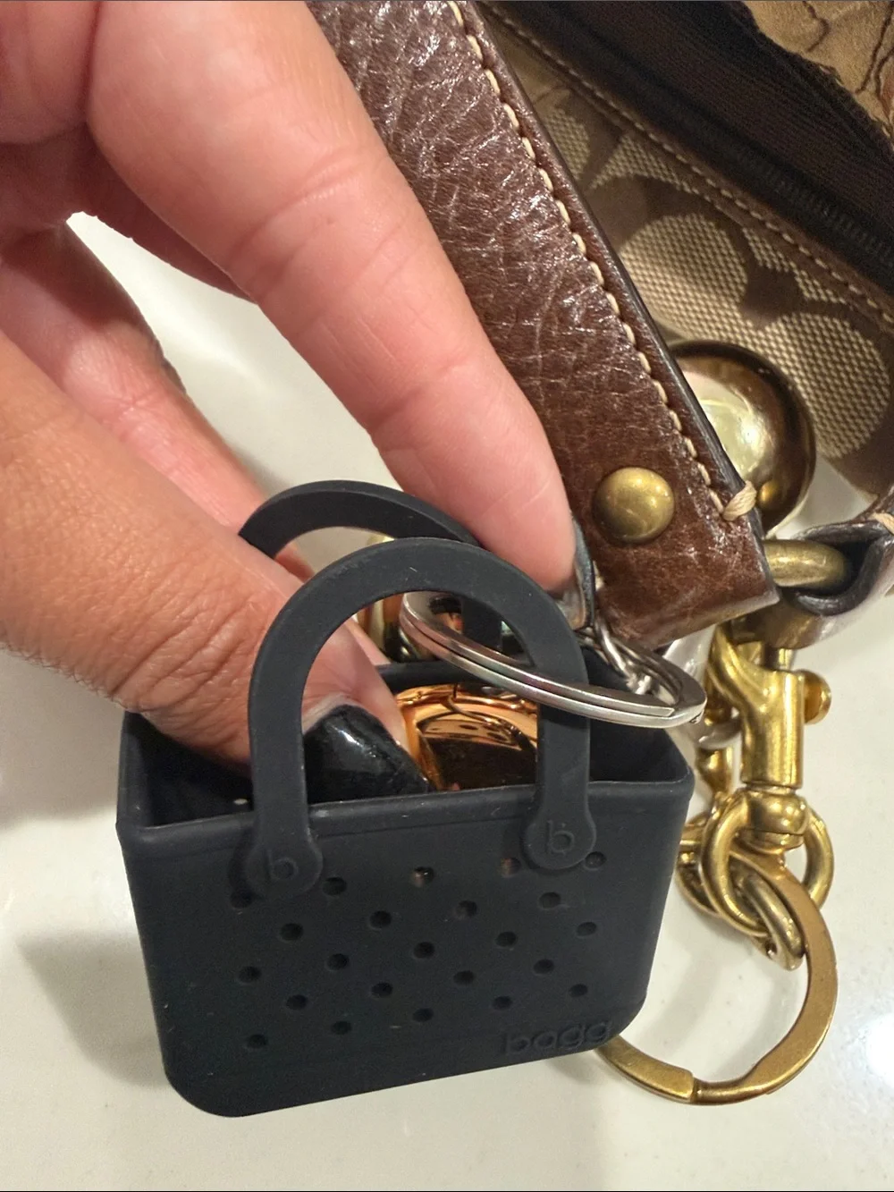 BOGG BAG Black Tiny Tote Keychain